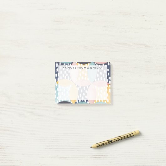 Jouw naam toevoegen | Geometrische Waterverven Post-it® Notes (Op bureau)