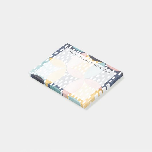 Jouw naam toevoegen | Geometrische Waterverven Post-it® Notes (Schuin)