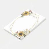 Jouw naam toevoegen | Geometrische zonnebloemen Post-it® Notes (Schuin)