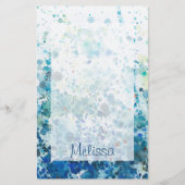 Jouw naam toevoegen | Gespikkeld Zee I Briefpapier (Voorkant)