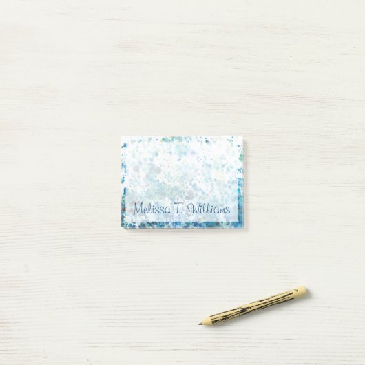 Jouw naam toevoegen | Gespikkeld Zee I Post-it® Notes (Op bureau)