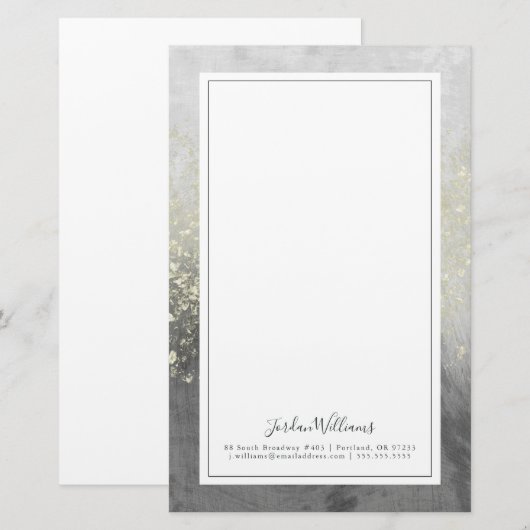 Jouw naam toevoegen | Glitter Swirl Briefpapier (Voorkant / Achterkant)