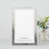 Jouw naam toevoegen | Glitter Swirl Briefpapier (Staand voorkant)