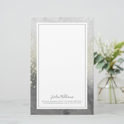 Jouw naam toevoegen | Glitter Swirl Briefpapier (Staand voorkant)