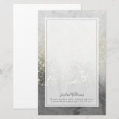 Jouw naam toevoegen | Glitter Swirl Briefpapier (Voorkant / Achterkant)