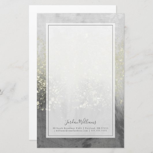 Jouw naam toevoegen | Glitter Swirl Briefpapier (Voorkant / Achterkant)