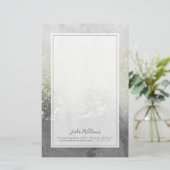 Jouw naam toevoegen | Glitter Swirl Briefpapier (Staand voorkant)