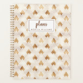 Jouw naam toevoegen | Gold Art Deco Pattern Planner (Voorkant)