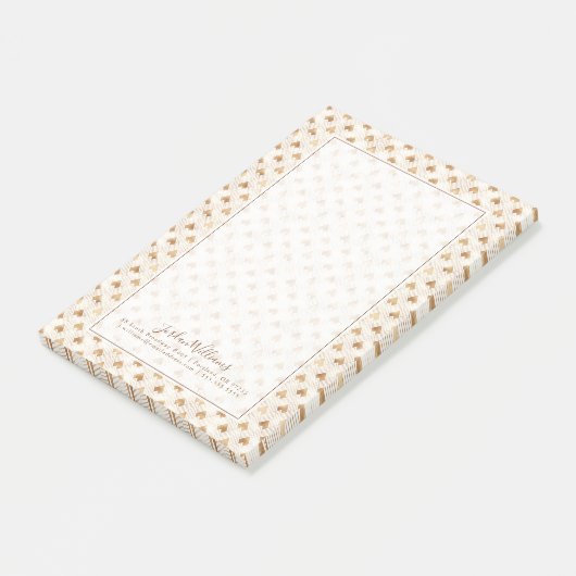 Jouw naam toevoegen | Gold Art Deco Pattern Post-it® Notes (Schuin)