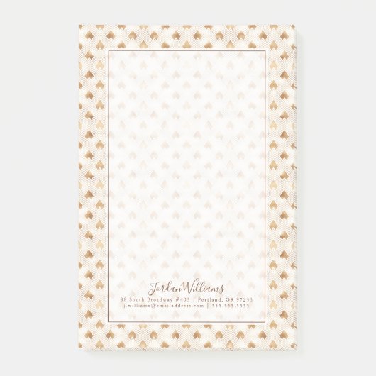Jouw naam toevoegen | Gold Art Deco Pattern Post-it® Notes (Voorkant)