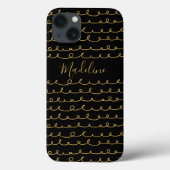Jouw naam toevoegen | Gold Doodle Pattern Case-Mate iPhone Case (Achterkant)