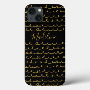 Jouw naam toevoegen   Gold Doodle Pattern Case-Mate iPhone Case
