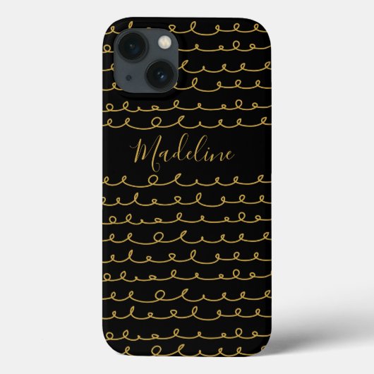 Jouw naam toevoegen | Gold Doodle Pattern Case-Mate iPhone Case (Achterkant)