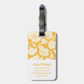 Jouw naam toevoegen | Golden Flower Pattern Bagagelabel (Achterkant verticaal)