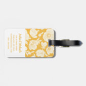 Jouw naam toevoegen | Golden Flower Pattern Bagagelabel (Achterkant horizontaal)
