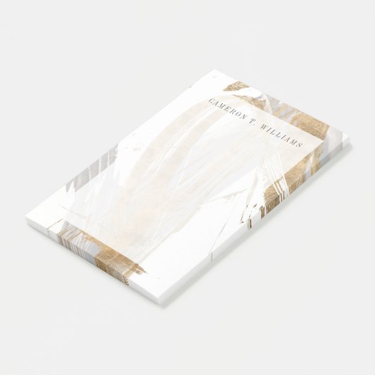 Jouw naam toevoegen | Goud en grijs Post-it® Notes (Schuin)