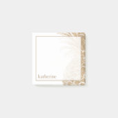 Jouw naam toevoegen | Goud tropisch dennappel Post-it® Notes (Voorkant)