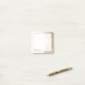 Jouw naam toevoegen | Goud tropisch dennappel Post-it® Notes (Op bureau)