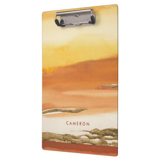 Jouw naam toevoegen | Goudamber I Ver. 2 Abstracte Klembord (Links)