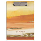 Jouw naam toevoegen | Goudamber I Ver. 2 Abstracte Klembord (Voorkant)