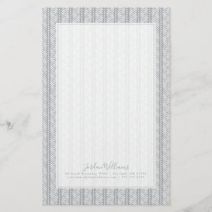 Jouw naam toevoegen   Gray Hand Drawn Chevron Patt Briefpapier