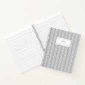 Jouw naam toevoegen | Gray Hand Drawn Chevron Patt Notitieboek (Binnen)