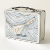 Jouw naam toevoegen | Grijs gemarmerd abstract ont (Achterkant)