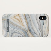 Jouw naam toevoegen | Grijs gemarmerd abstract ont Case-Mate iPhone Case (Achterkant (horizontaal))