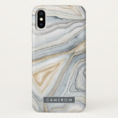 Jouw naam toevoegen | Grijs gemarmerd abstract ont Case-Mate iPhone Case (Achterkant)