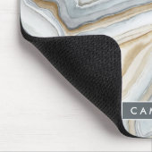 Jouw naam toevoegen | Grijs gemarmerd abstract ont Muismat (Hoek)