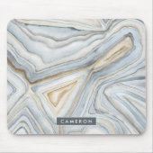 Jouw naam toevoegen | Grijs gemarmerd abstract ont Muismat (Voorkant)