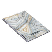 Jouw naam toevoegen | Grijs gemarmerd abstract ont Notitieboek (Rechterzijde)