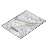 Jouw naam toevoegen | Grijs gemarmerd abstract ont Notitieboek (Linkerzijde)