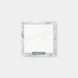 Jouw naam toevoegen Grijs gemarmerd abstract ont Post-it® Notes