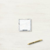 Jouw naam toevoegen | Grijs gemarmerd abstract ont Post-it® Notes (Op bureau)