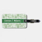 Jouw naam toevoegen | Groen biologiepatroon Bagagelabel (Achterkant horizontaal)