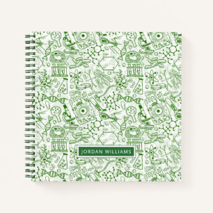 Jouw naam toevoegen   Groen biologiepatroon Notitieboek