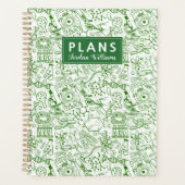 Jouw naam toevoegen | Groen biologiepatroon Planner (Voorkant)