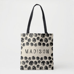 Jouw naam toevoegen   Grunge Skeleton Tote Bag