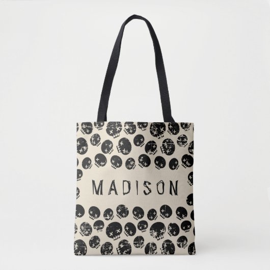 Jouw naam toevoegen | Grunge Skeleton Tote Bag (Voorkant)