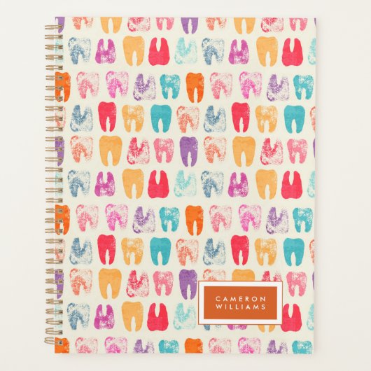 Jouw naam toevoegen | Grunge Tooth Pattern Planner (Voorkant)