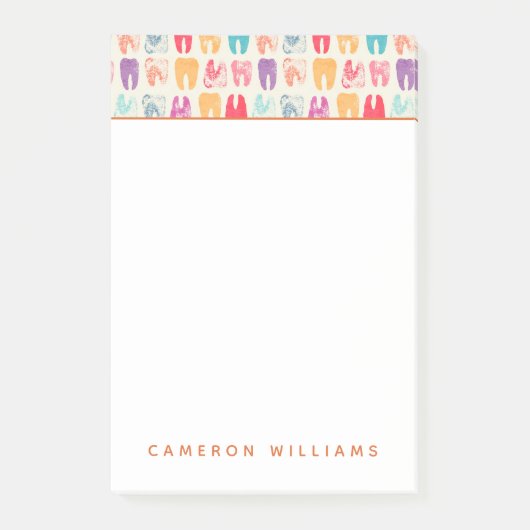 Jouw naam toevoegen | Grunge Tooth Pattern Post-it® Notes (Voorkant)