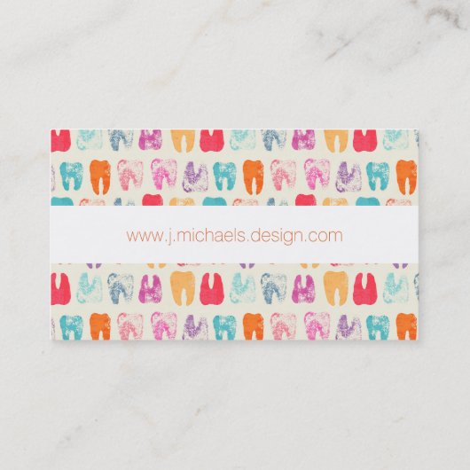 Jouw naam toevoegen | Grunge Tooth Pattern Visitekaartje (Achterkant)