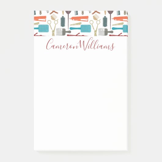 Jouw naam toevoegen | Haarverzorgingspatroon Post-it® Notes (Voorkant)