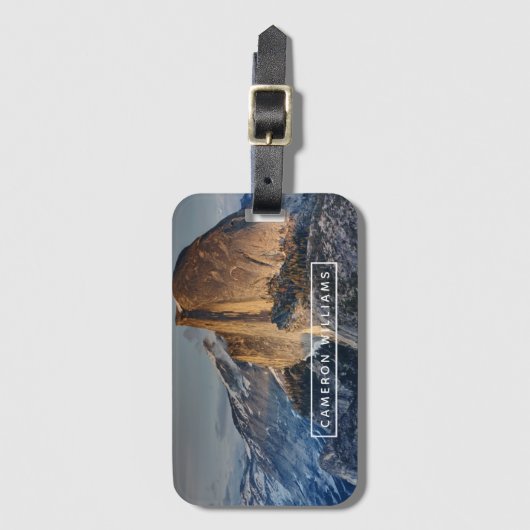 Jouw naam toevoegen | Halve Dome op zonsondergang Bagagelabel (Voorkant (verticaal))