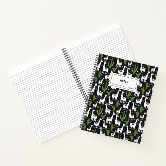 Jouw naam toevoegen | Happy Llama Pattern Notitieboek (Binnen)