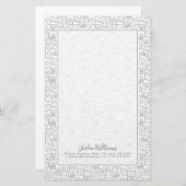 Jouw naam toevoegen | Happy Teeth Pattern Briefpapier (Voorkant / Achterkant)