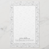 Jouw naam toevoegen | Happy Teeth Pattern Briefpapier (Voorkant)
