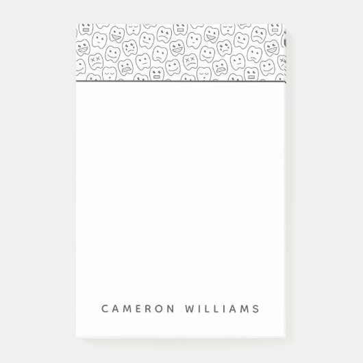Jouw naam toevoegen | Happy Teeth Pattern Post-it® Notes (Voorkant)