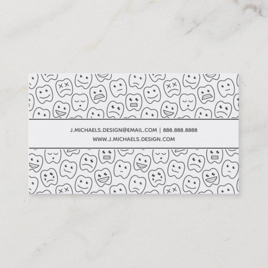 Jouw naam toevoegen | Happy Teeth Pattern Visitekaartje (Achterkant)